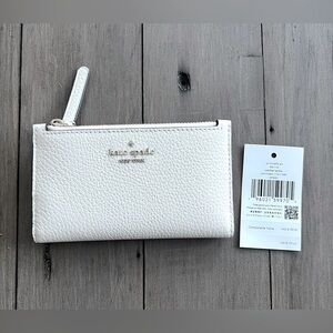 New Kate Spade New York Slim Bifold Pebbled Leather Wallet NWT